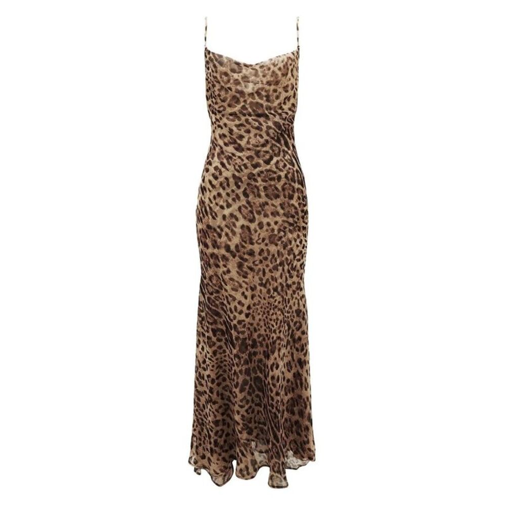 Bardot Womens/Ladies Leopard Print Cowl Neck Maxi Dress / Brown
